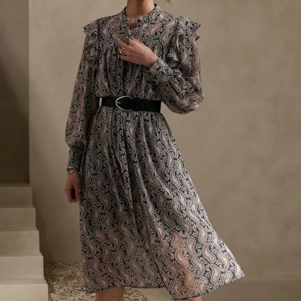 NWT! Banana Republic Flutter Midi Shirtdress (0199)